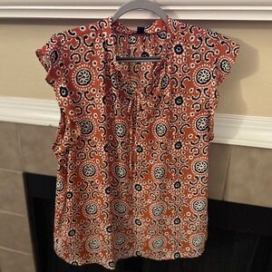Sleeveless Tie Front Ann Taylor Factory Blouse XL